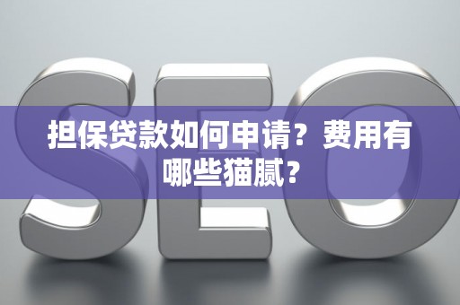 担保贷款如何申请？费用有哪些猫腻？